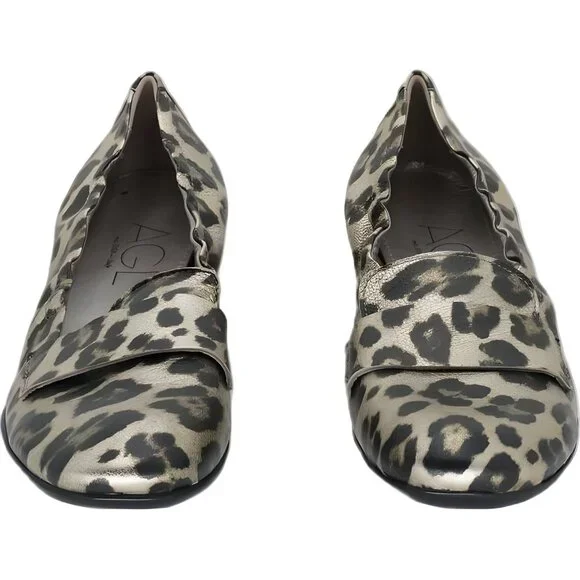 AGL Women's Leopard Print Ballet Flats EU 36